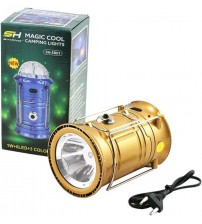 Solar Lantern with Disco Lights and Torch, Solar Lamp, 3 in 1 Recharging Camping Lights, Solar LED Lamp, Golden Color